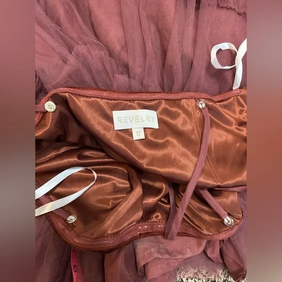 Revelry Frankie Convertible Velvet + Tulle Dress in Dusty Rose / Rosewood - 12 - Picture 7 of 11